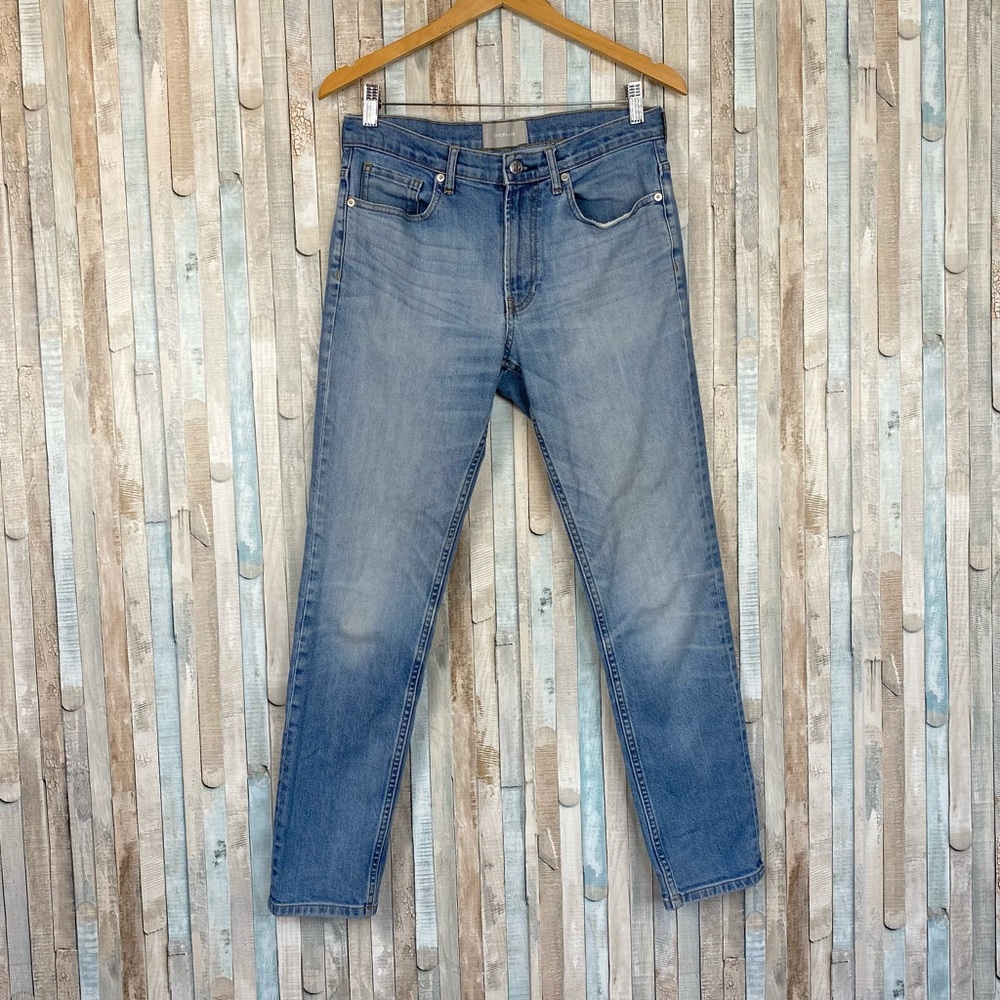 Everlane 31 x  30 Worn-In The Slim Fit Jeans Faded Light Indigo Blue Wash Mens